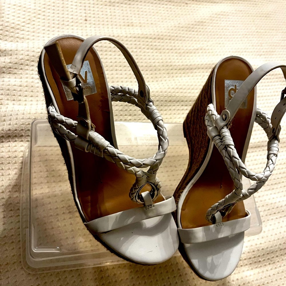 White wedge sandals